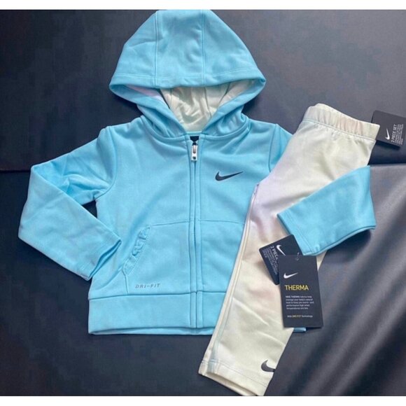 NWT Nike Pastel Tie Dye Hoodie & Leggings Set Girls Size 2T